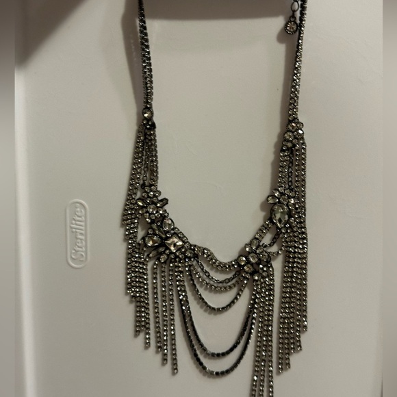NWT Express Draped Fringe Chain Necklace in black - Picture 10 of 10